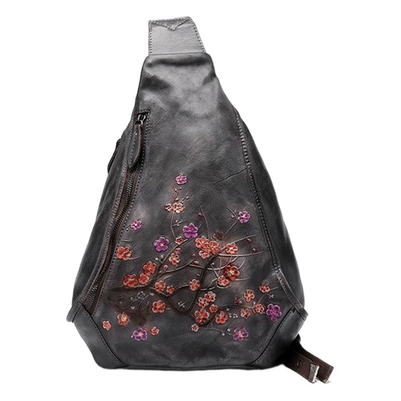 Retro Hand-Polished Leather Three-Use Shoulder Chest Bag