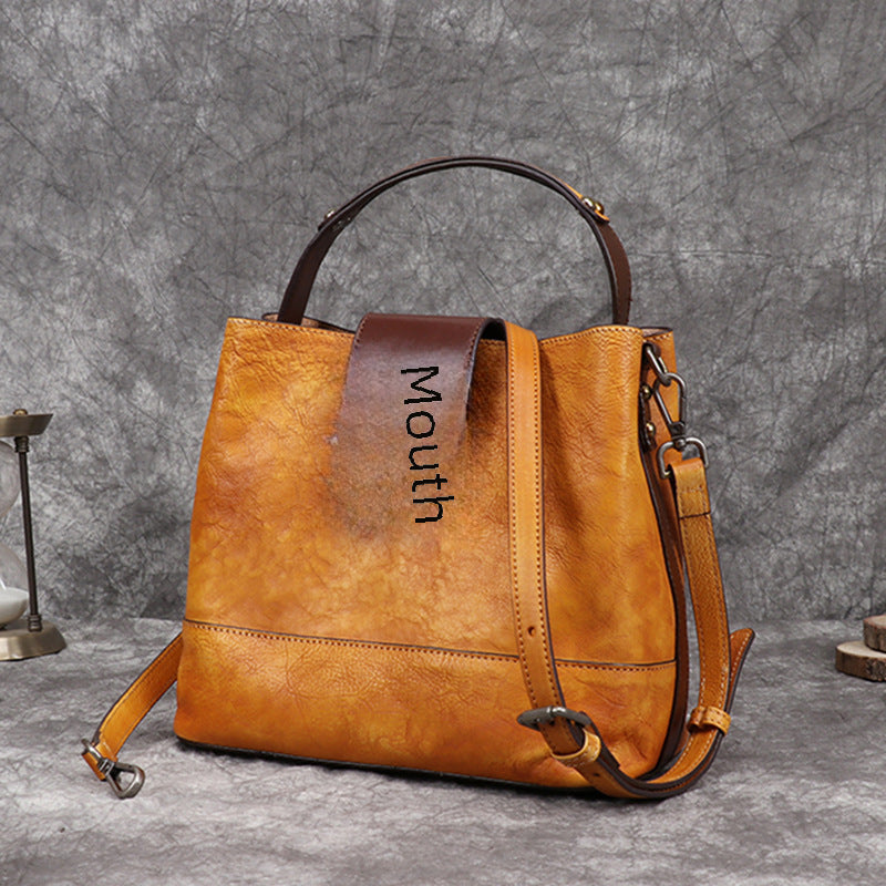 Retro Women's Genuine Leather Crossbody Shoulder Tote