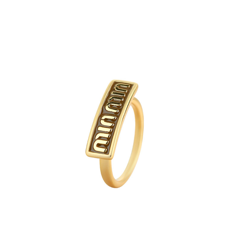 Maillard Style Brown Oil Drop Finger Ring Retro Design High Level Ring