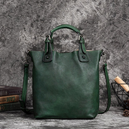 Vegetable Tanned Leather Vintage Multifunctional Shoulder Bag