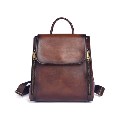 Cowhide Vintage Embossed Multi-Purpose Vegetable Tanned Leather Crossbody Bag
