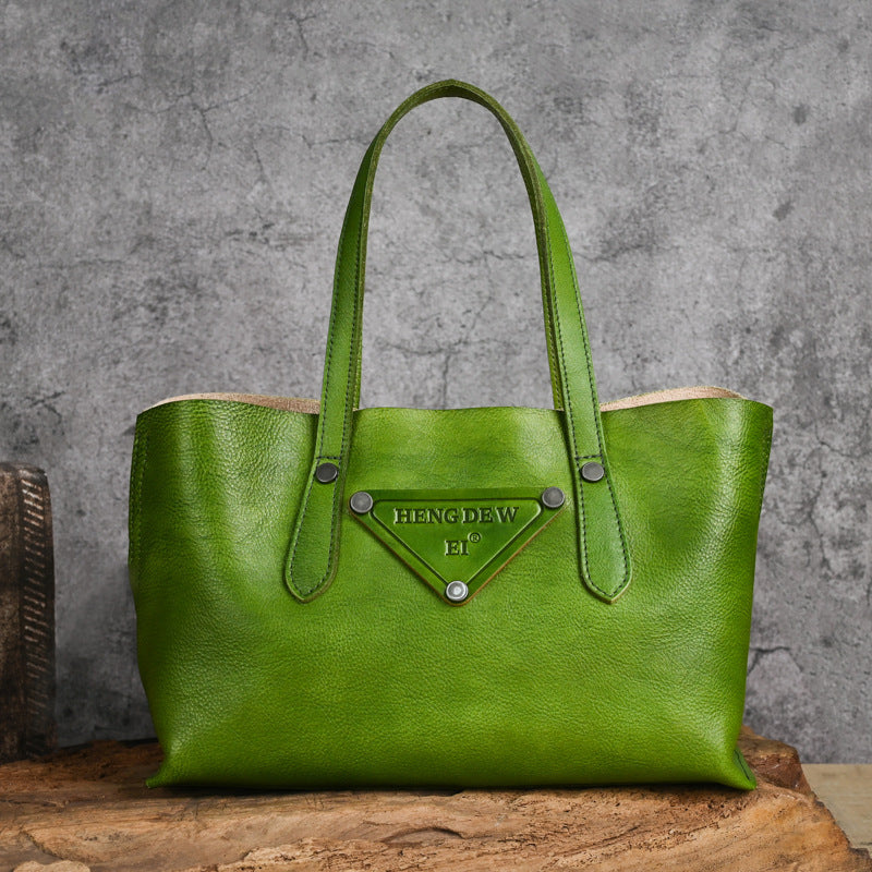 Leather Women's Crossbody Handheld Bag, Retro Lazy Style, Multifunctional