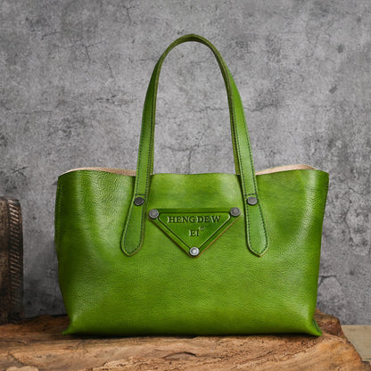 Leather Women's Crossbody Handheld Bag, Retro Lazy Style, Multifunctional
