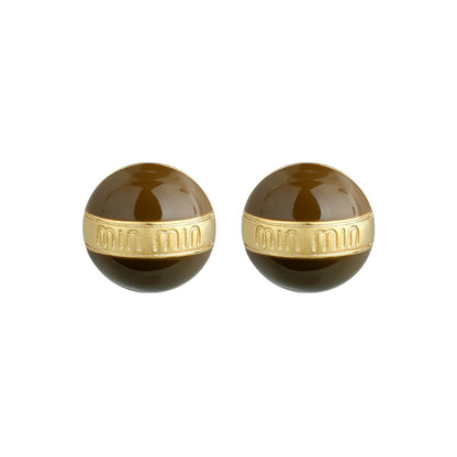 Maillard Retro Brown Oil Drop Women's French High-End Earrings 2025