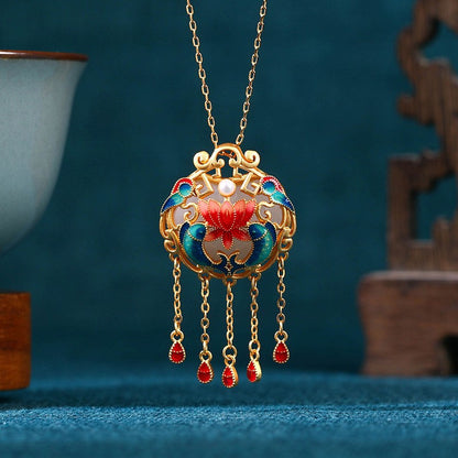 Enamel Imitation Jade Necklace for Women in Summer