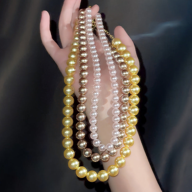 Shijia Pearl Necklace, French Style Clavicle Chain, Retro Niche Design